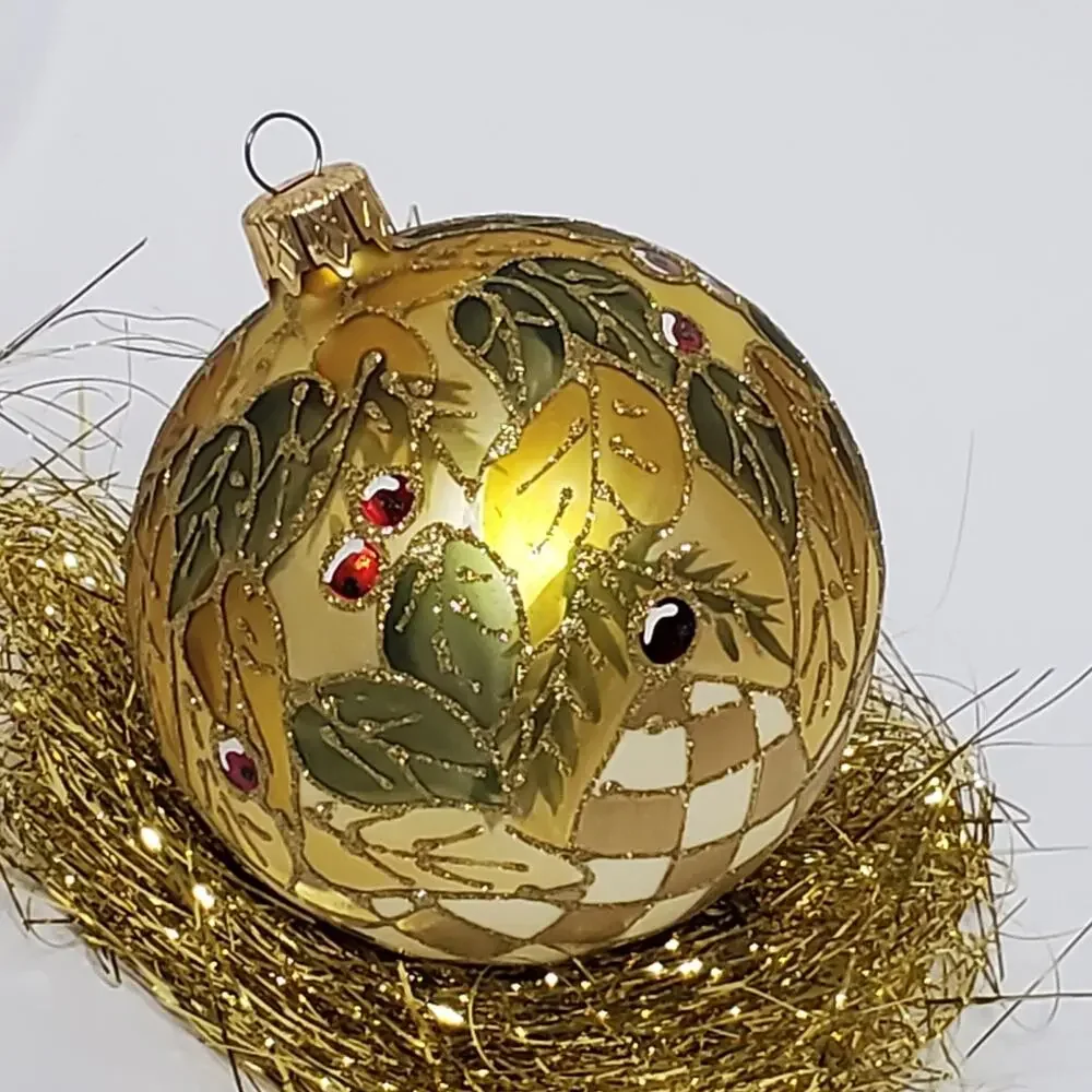 Alan B Silverstone Incredible holiday collection Glass glitter ornament 3.25
